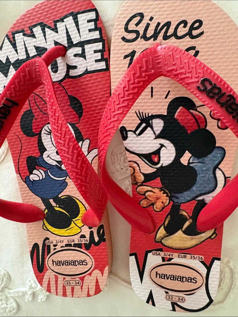 Havaianas Kids Minnie Mouse Pink and Red Flip Flops